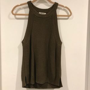 Madewell olive green sweater tank size small